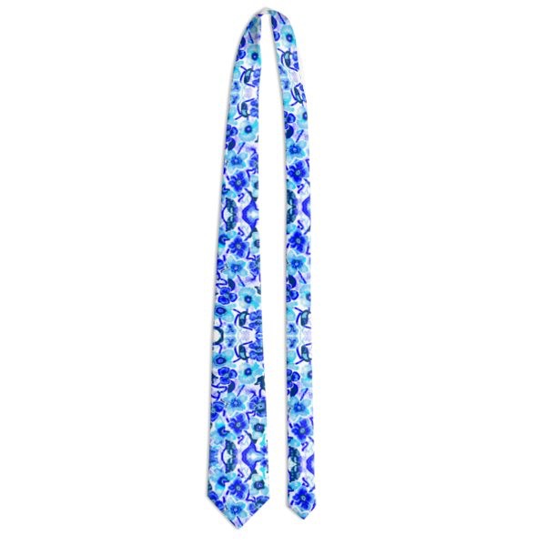 Blue Abstract Floral Tie