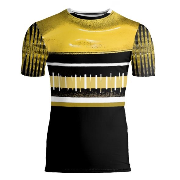 Yellow Black White & Mustard Striped T-Shirt | Men's Clothing ...