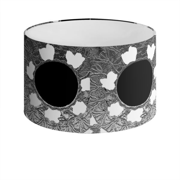 Grey White & Black Circle Confetti Drum Lamp Shade