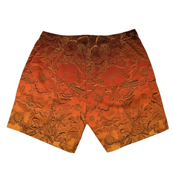 Copper Orange Floral Swimming Shorts