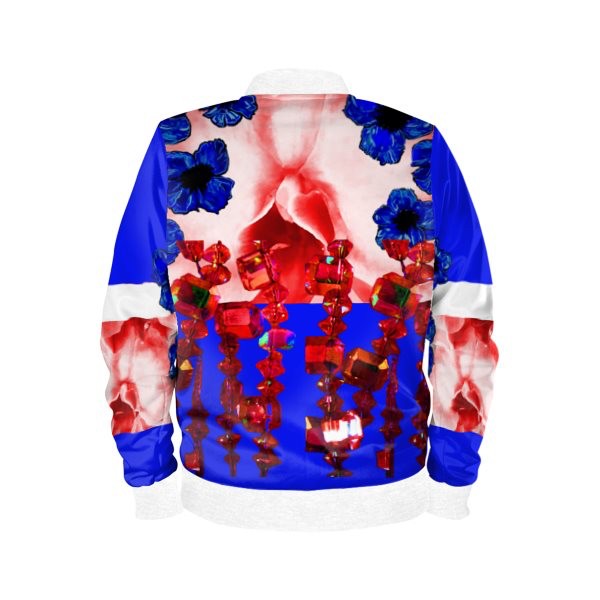 Floral Jewel, Blue, Red & White