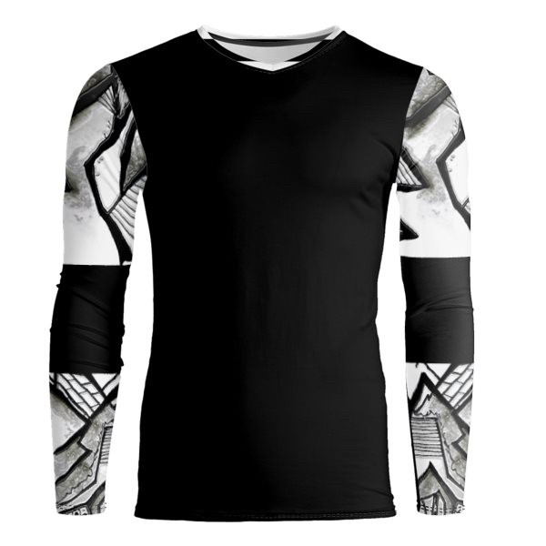Black Long Sleeve Constructing Shirl T- Shirt