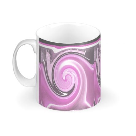 Pink & grey Swirl Regular Bone China Mug