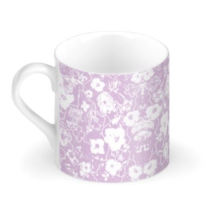 Lilac Floral Large Bone China Mug