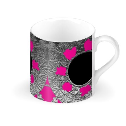Pink Grey & Black Confetti Large Bone China Mug
