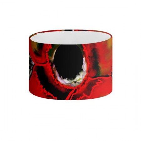 Abstract Poppy Oval Drum For Side Table Lamp