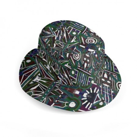 Abstract Marbles Wide Brim Bucket Hat