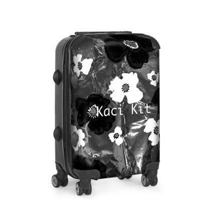 Abstract Black & White Floral Small Suitcase