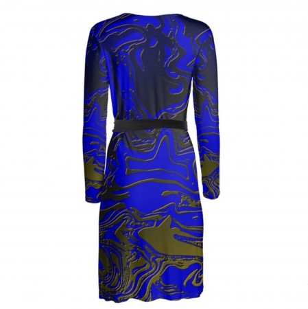 Abstract Gold Electric Blue Swirl