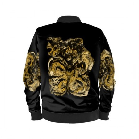 Abstract Gold Floral Black