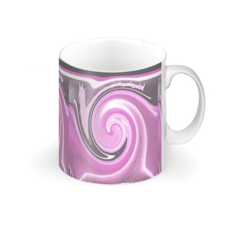 Pink & grey Swirl Regular Bone China Mug