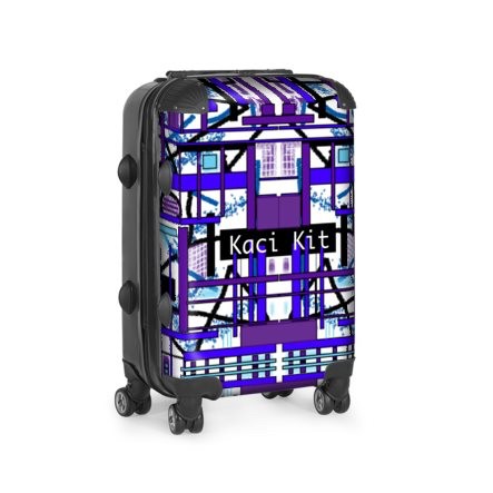 Abstract Construction Mauve Small Suitcase